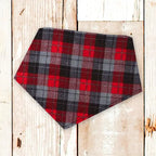 Black and Red Tartan Plaid Flannel Dog Bandana