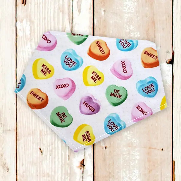 Personalized Conversation Hearts Bandana