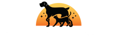 The Leash Lounge Logo - Silhouettes of a dog and a cat against an orange and yellow sunset background with The Leash Lounge in white