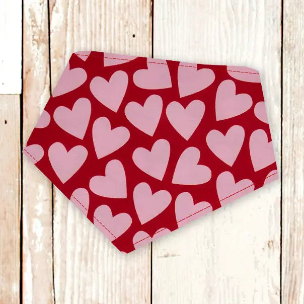 Personalized Pink Hearts Bandana
