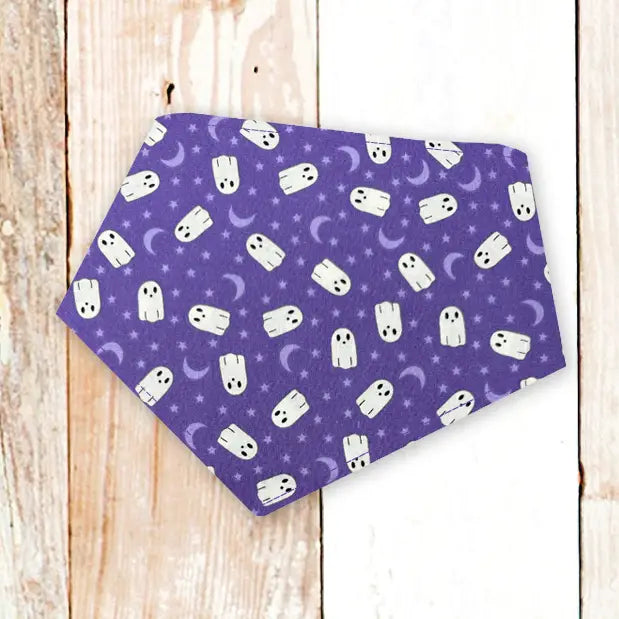 Personalized Purple Ghosts Halloween Dog Bandana