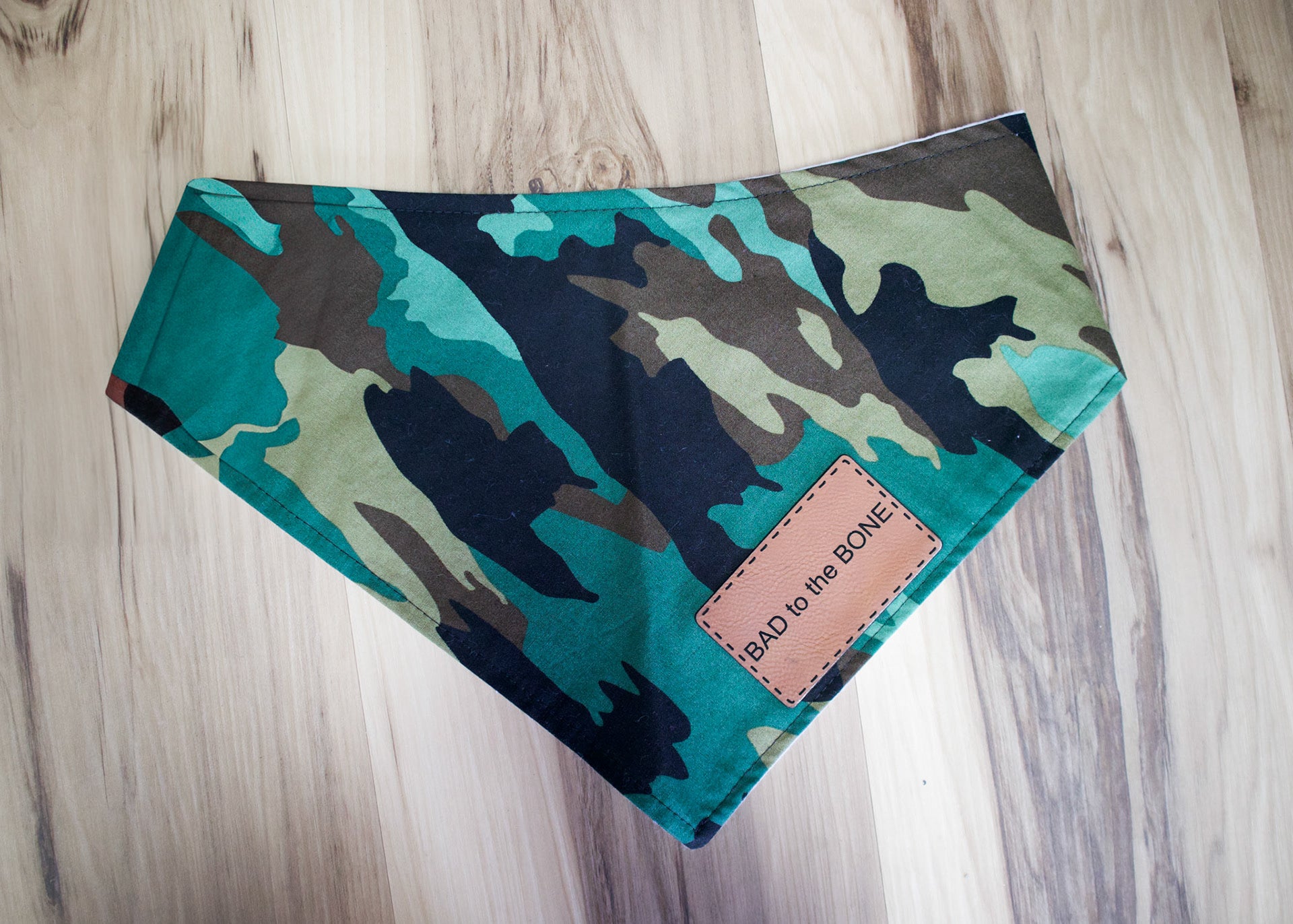 Personalized Green Camouflage Dog Bandana