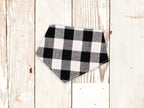 Personalized Black Buffalo Plaid Flannel Dog Bandana
