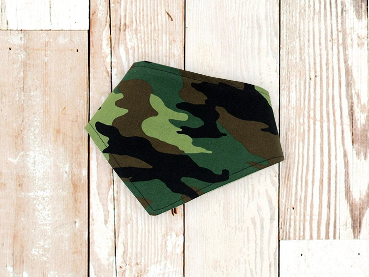 Personalized Green Camouflage Dog Bandana