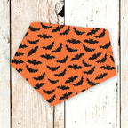 Personalized Orange Bats Halloween Dog Bandana