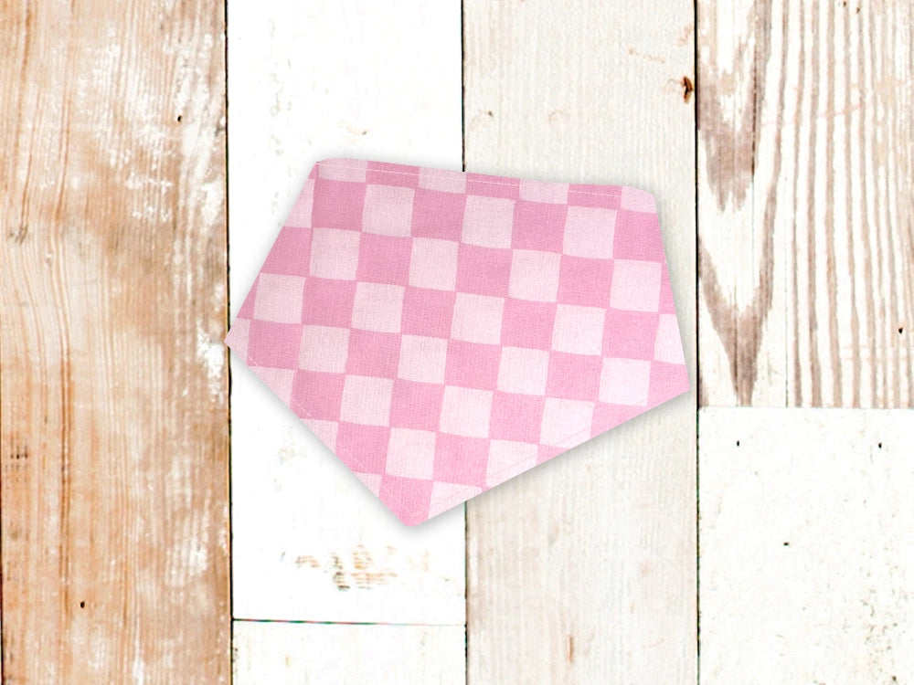 Personalized Pink Checker Dog Bandana